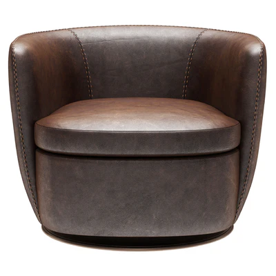 Restoration Hardware Klein Leather Swivel Chair — Ver 2
