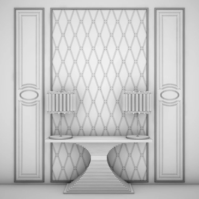 HOME CONCEPT Консоль, зеркала фацет,  светильник настольный — Скачать