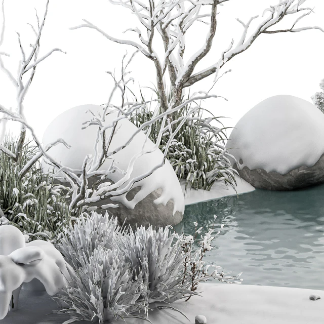 Landscape Furniture Snowy Lake - Set 48-C — Descargar