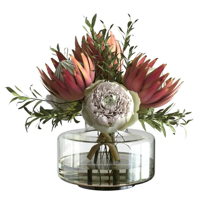 Bouquet with peonies and proteas — Ver 1