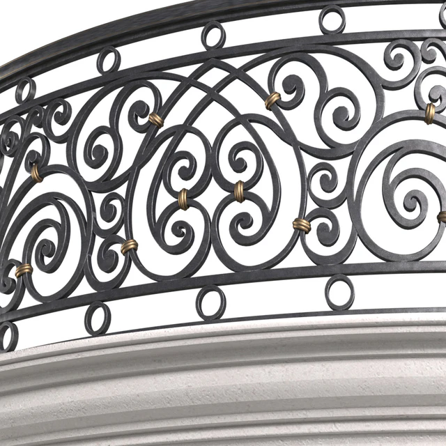 Классический полукруглый кованный балкон.Classic Round balcony Forged Fence — Скачать