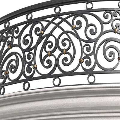 Классический полукруглый кованный балкон.Classic Round balcony Forged Fence — Вид 2