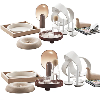 Living contemporary nature accessories decor set — Ver 1