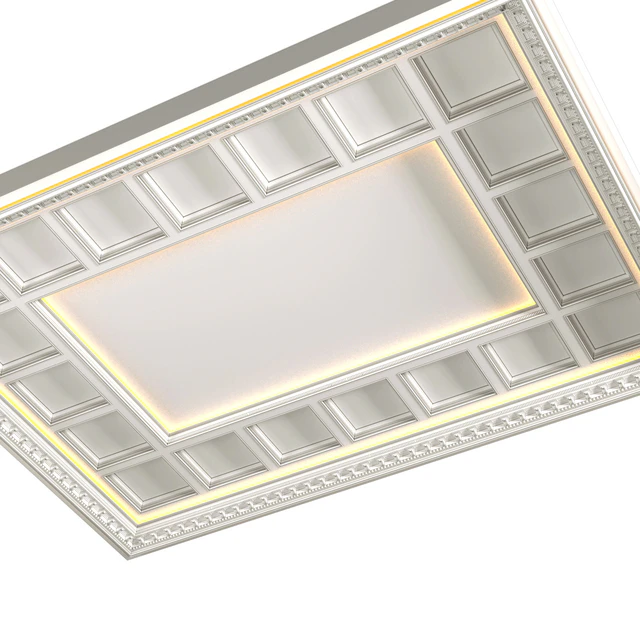 Кессонный потолок с подсветкой в классическом стиле.Modern coffered illuminated ceiling — Скачать