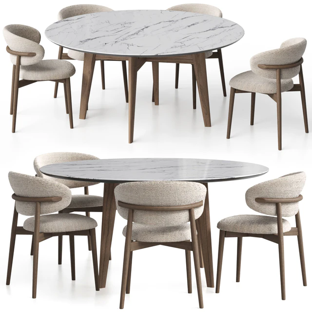 Стул Oleandro и стол Abrey circular от Calligaris — Скачать