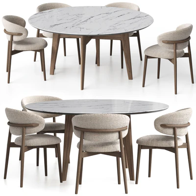 Стул Oleandro и стол Abrey circular от Calligaris — Вид 1