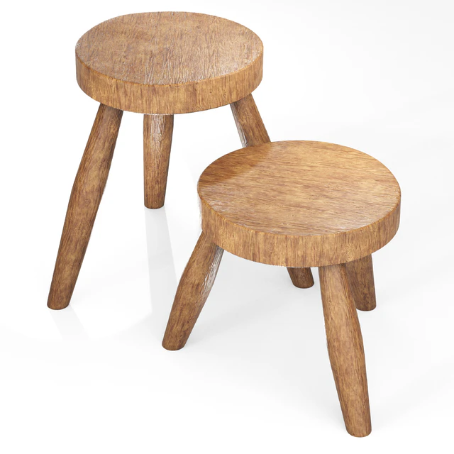 Zara Home Wooden Teak Stool 02 — Descargar
