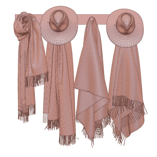 Hats and scarves on a hanger — Descargar