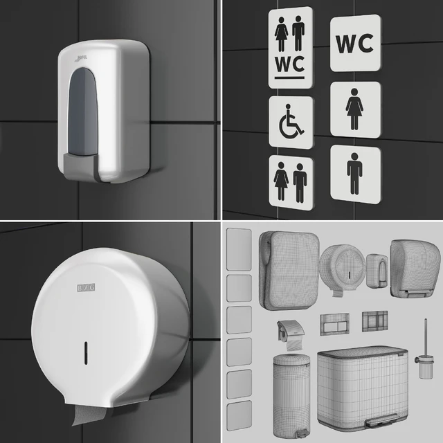 Аксессуары для санузла set 73 White (Grohe, Jofel, Brabantia, BXG, Katrin, Viega) — Скачать