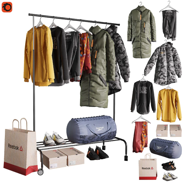 Floor hanger with clothes — Descargar