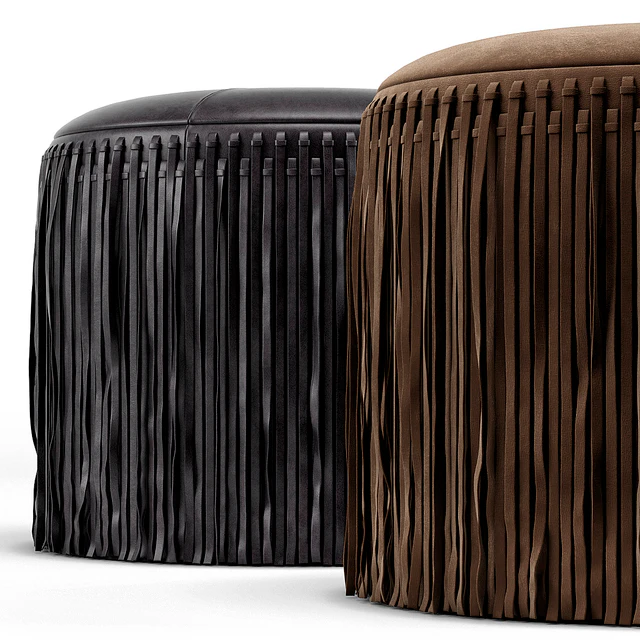 Wisteria Suede Boho Round Ottoman — Descargar
