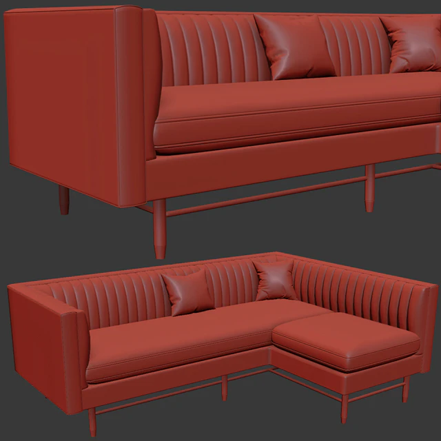Chelsea Curve Lounge Chaise Sofa — Скачать