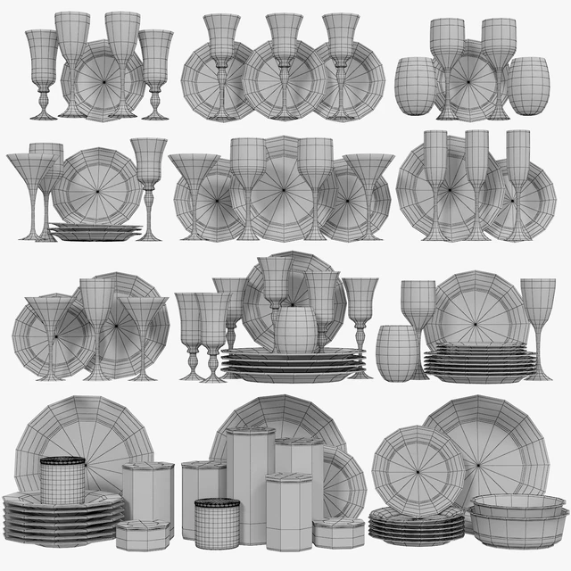 Classic glasses and dishes — Descargar
