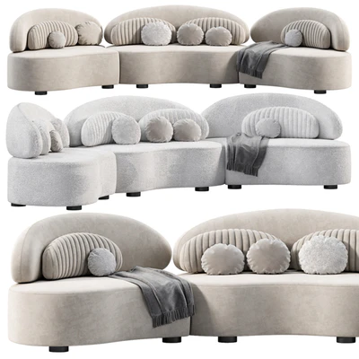 Modern Modular Sofa Velvet — Вид 3