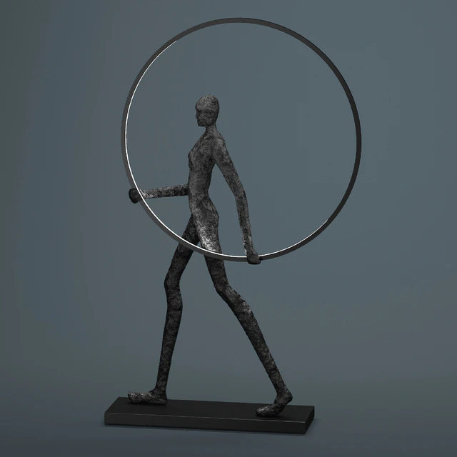 Floor lamp Man carries light circle — Descargar