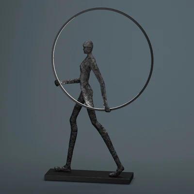 Floor lamp Man carries light circle — Ver 2