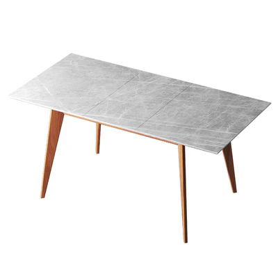 Dining table gray-marble 120-160 cm R-Home — Ver 2