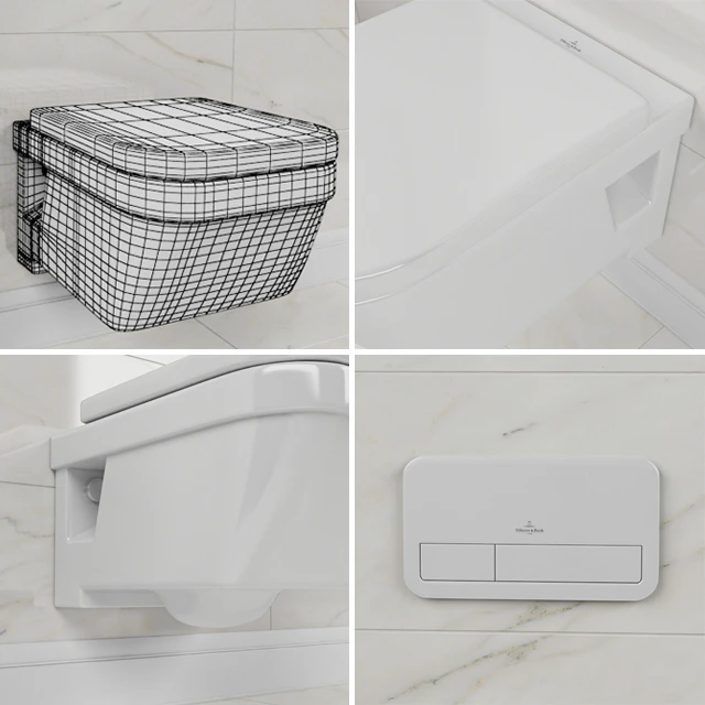 Унитаз и кнопка слива Villeroy & Boch — Скачать