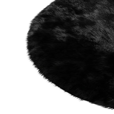Round fluffy black carpet — Вид 2