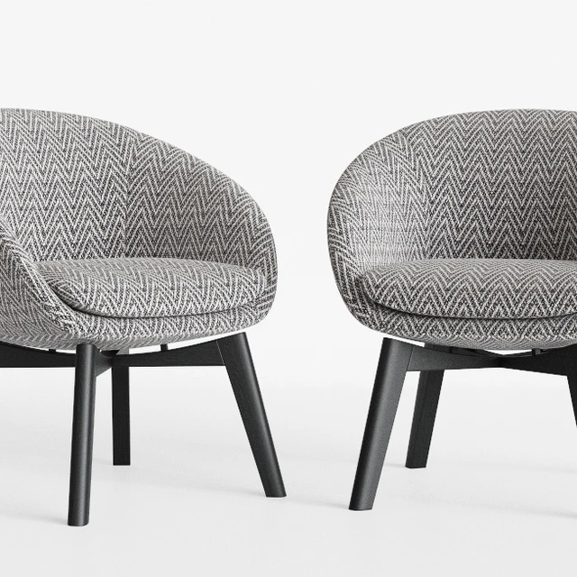 Minotti Russell Little Lounge Fixed Armchair — Descargar