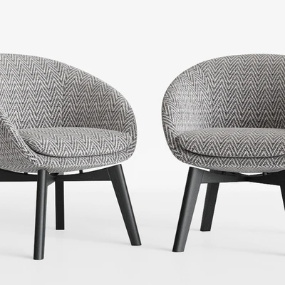 Minotti Russell Little Lounge Fixed Armchair — Ver 2