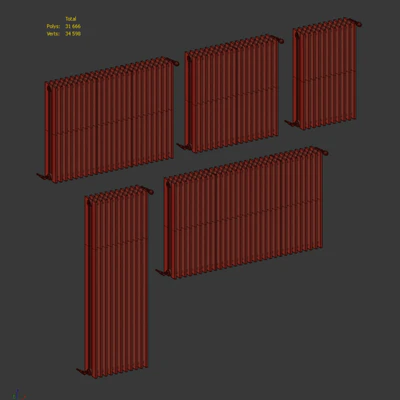 Heating radiators are rectangular. 5 models — Ver 2