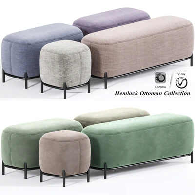 Hemlock Ottoman Fabric And Velvet — Ver 1
