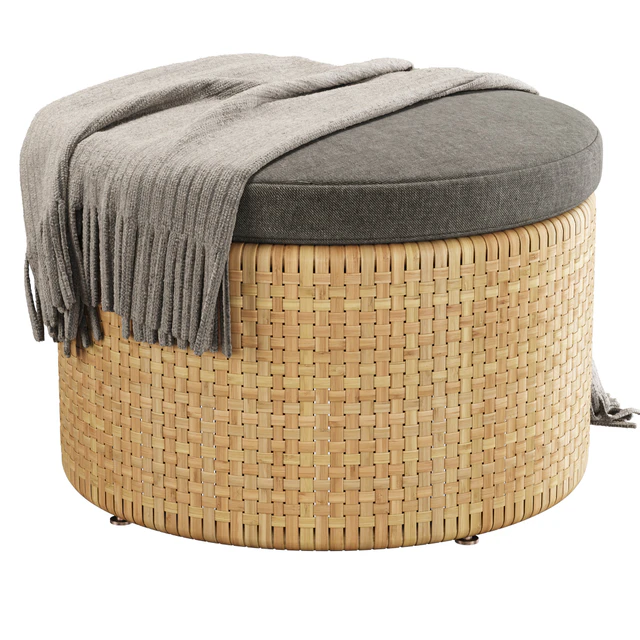 Monica rattan round pouf / Round rattan pouf — Descargar