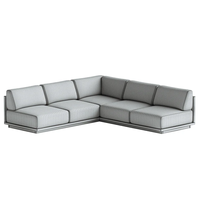 Mallorca Wood 3-Piece L-Shaped Armless Sofa — Download