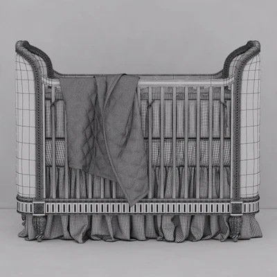 RH Belle Upholstered Crib (Antique Grey Mist) — Ver 2