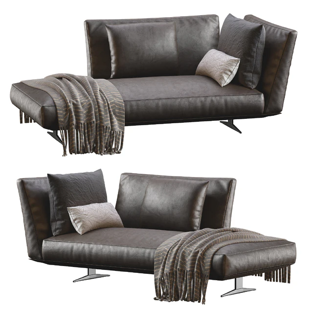 Chaise Lounge Evergreen Leather By Flexform — Descargar