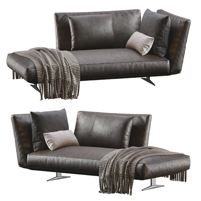 Chaise Lounge Evergreen Leather By Flexform — Ver 3