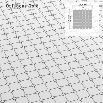 Мозаика Sicis SiciStone Classic Marble Octagons Gold — Вид 2