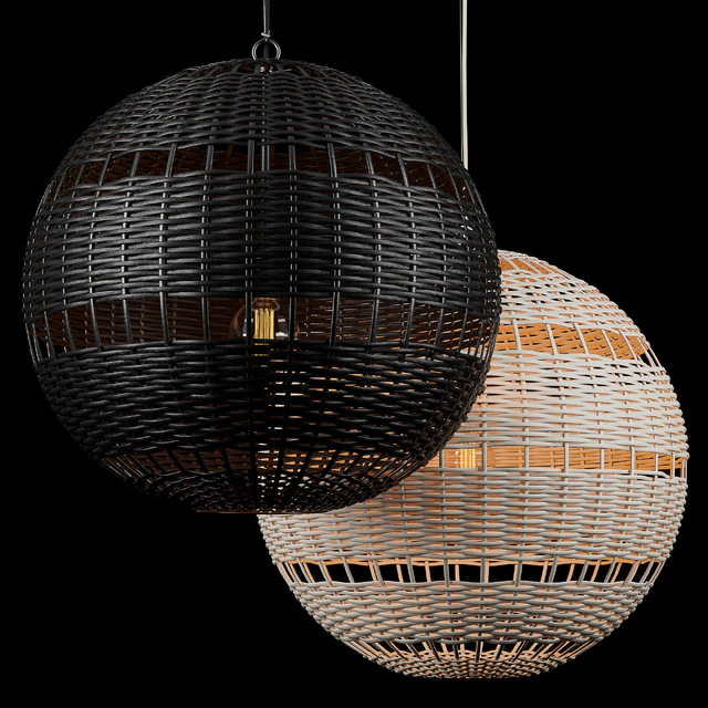 RH Montauk rattan round pendant — Скачать