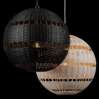 RH Montauk rattan round pendant — Вид 1