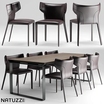 Стол и стулья natuzzi Pi Greco, Omega — Вид 1