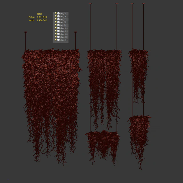 Plants in hanging pots v4. 5 models — Descargar