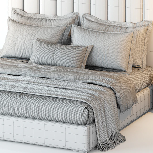 RH Modena Vertical Channel Panel Fabric Platform Bed — Скачать