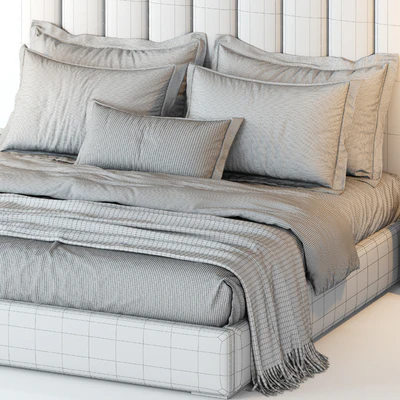 RH Modena Vertical Channel Panel Fabric Platform Bed — Вид 3