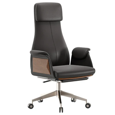 Reclining Leather Office Desk Chair black — descargar