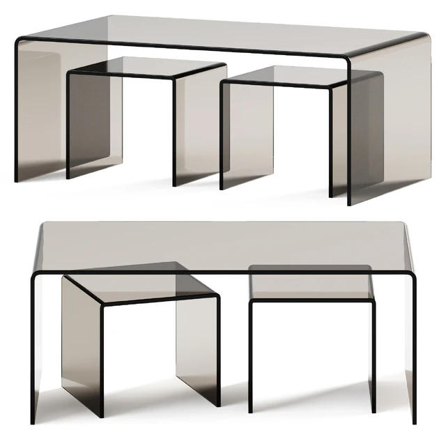 Coffee Table set Clear Club by Kare Design / Glass table — Descargar