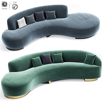 Serpentine Sofa And Freeform Curve Vladimir Sofa Set — Ver 1