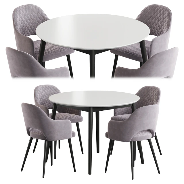 Linda table Leman chair Dining set — Descargar