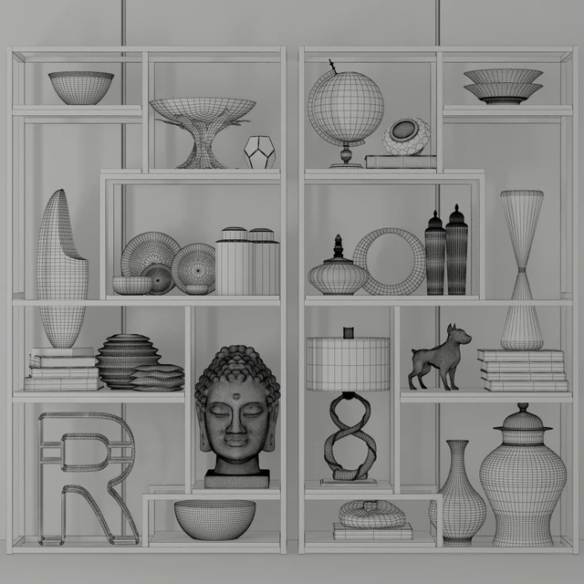Minimalist shelving with decor and accessories for design projects 7 — Descargar