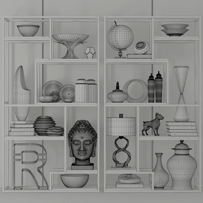 Minimalist shelving with decor and accessories for design projects 7 — Ver 2