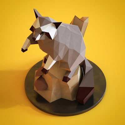 Lowpoly Racoon — Ver 2