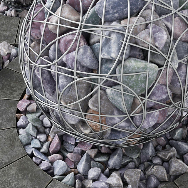 Street gabion sphere decor / Уличный декор с габионами — Скачать