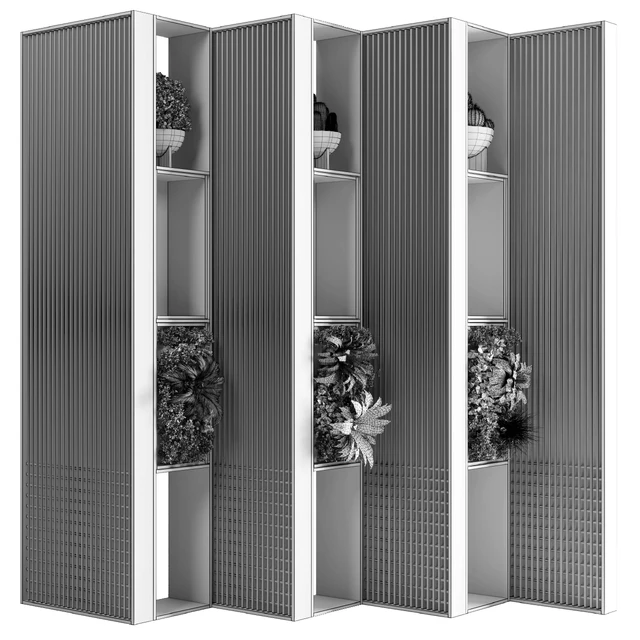 Wooden Partition With Plant 01 — Descargar