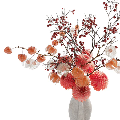 Autumn bouquet with dahlias, physalis and hawthorn — Ver 2