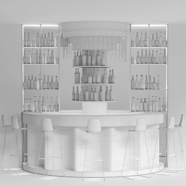 Bar counter with copper decor and strong alcohol. The pub — Descargar